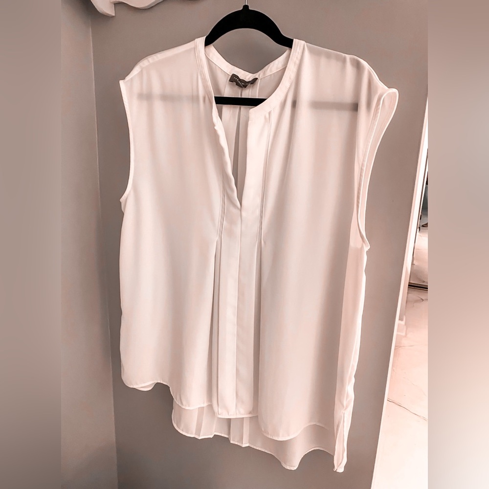 THE LIMITED SHEER WHITE BLOUSE SIZE XL! BEAUTIFUL SLEEVELESS TOP!
